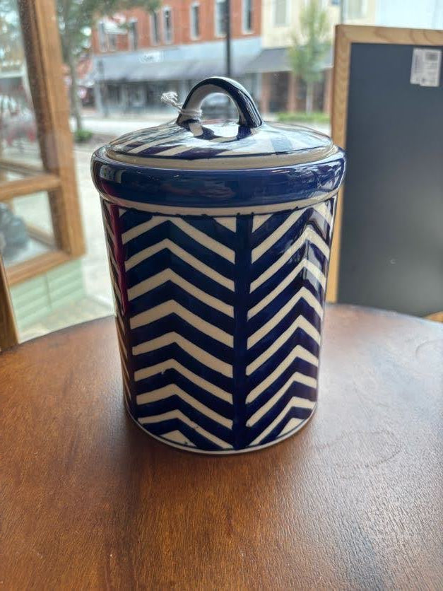 Cobalt Blue/White Ceramic Canister