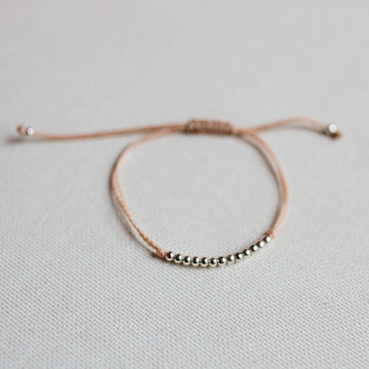 Bead String Charm Bracelet: Earth Black