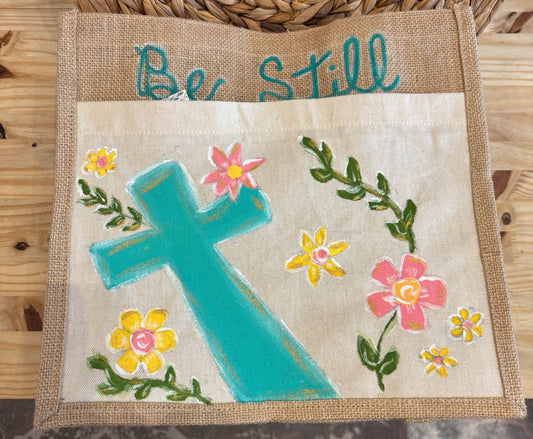 Hand painted Cross Bible Bag - MED