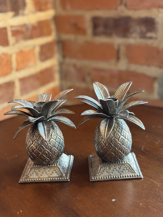Godinger Silver Plated Pineapple Candle Holders (set of 2)