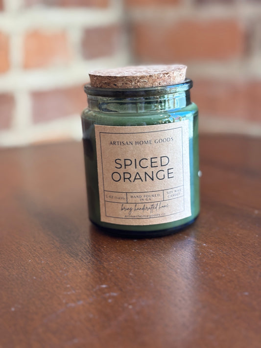 Green Glass Seasonal Candle